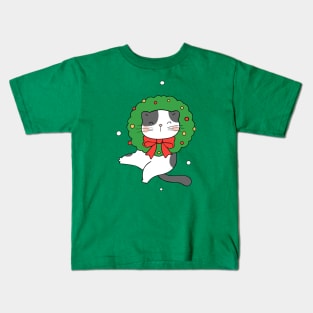 Meowy Christmas Cat Kids T-Shirt